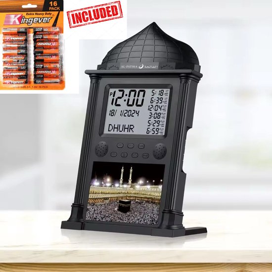 2024 New Arrival Superb Mosque Al-Fatiha Full Display Muslim Digital Mosque Table Wall Azan Clock