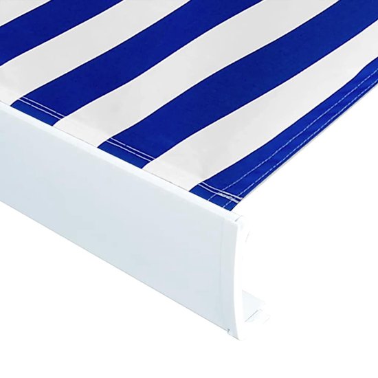 Store Store Motorisé The Living Store 350x250 cm Bleu et Blanc - Parasol - Store - Décoration extérieure - Jardin été - Véranda