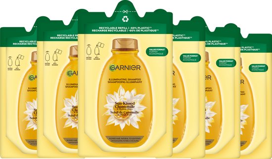 Garnier Loving Blends Kamille & Bloemenhoning Shampoo Refill - Blond Haar & Highlights - Verhelderend & Glansgevend - Hervulbaar - Navul verpakking -6x250ml