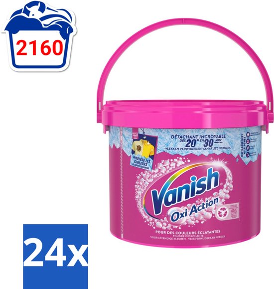 Vanish Oxi Action - Vlekkenverwijderaar Poeder - Levendige Kleuren - Gekleurde Was - 2.7 Kg - Voordeelverpakking - 24 stuks