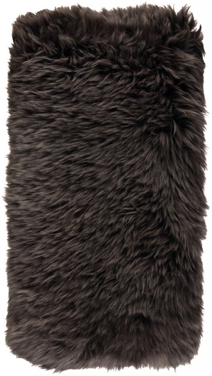 Sheepskin House Langharig Schapenvacht Kussen - 28x56 cm Walnut