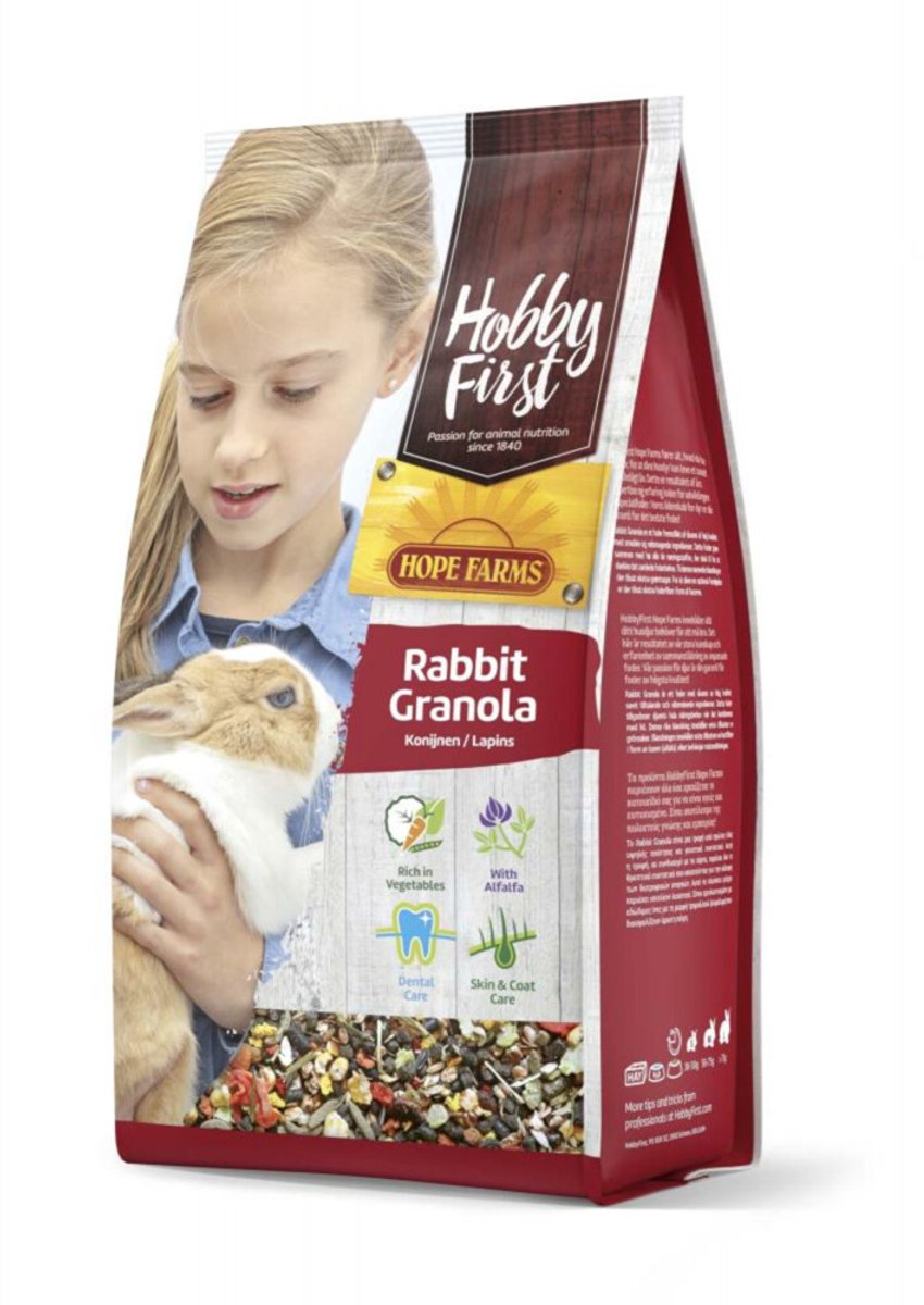 HobbyFirst Hope Farms Konijn Granola - 6 x 800 gr - Voordeelverpakking