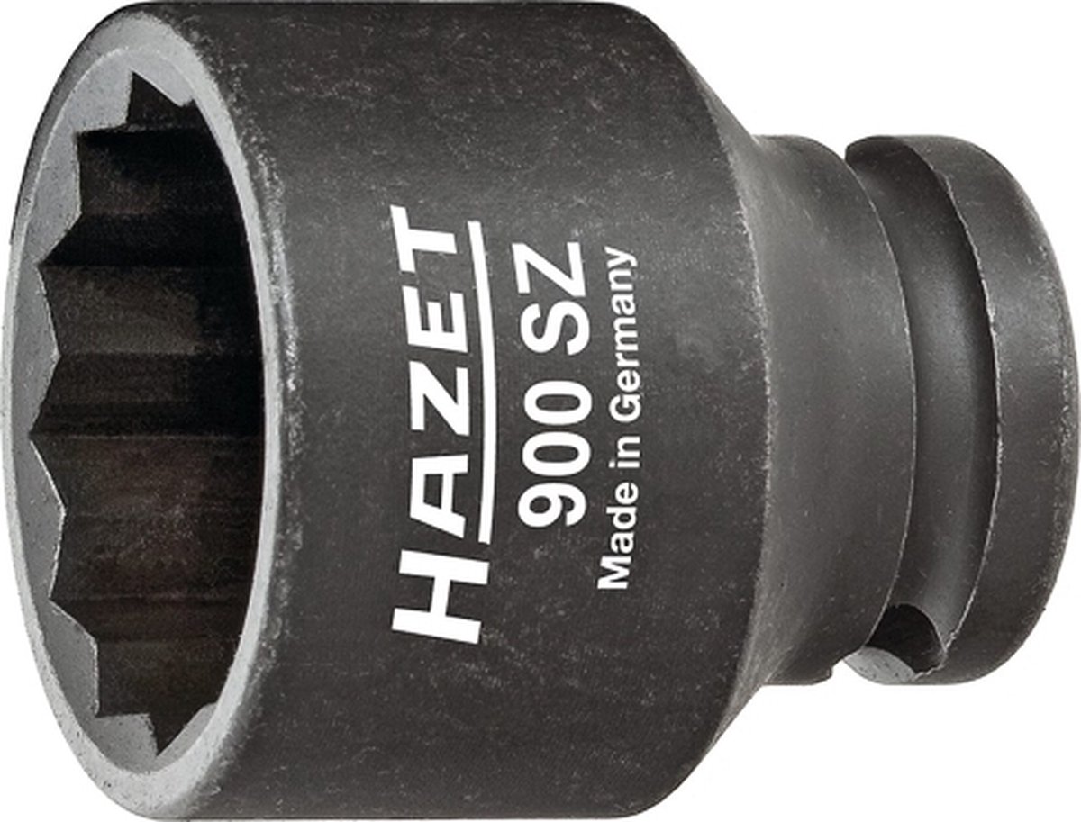 HAZET Krachtdopsleutel 900SZ-19 · 1/2 inch (12,5 mm) vierkant hol · Buitentwaalfkant tractieprofiel · SW 19 mm
