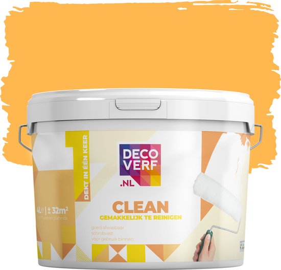 Decoverf clean peinture murale jaune d'été, 4L