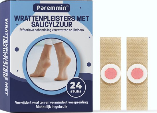 Pansements cors à l'acide salicylique 24 pièces - Traitement de verrues - Dissolvant pour les yeux de maïs