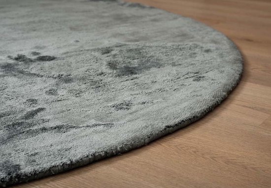 Tapis viscose rond - Bleu Pearl 100 cm rond