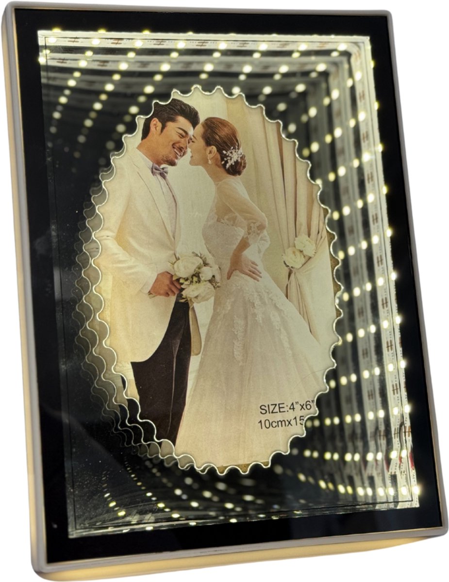 Luxaliving fotolijst - fotolist met Verlichting –15 x 20 cm Fotolijst met USB-aansluiting