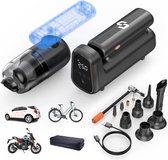 Bol.com Custom Support® - 4-in-1 Draagbare Luchtcompressor - Auto Stofzuiger Draadloos - Bandenpomp - Elektrische Fietspomp - Kr... aanbieding