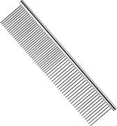 Peigne chien inox 4cm x 16cm - Peigne métal fin/gros