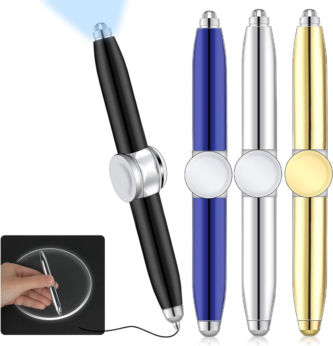 4 STKS Fidget Pennen met LED Licht
