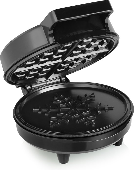 Tristar Wafelijzer WF-3086 - Wafelmaker voor 1 wafel - Sneeuwvlok wafel - Anti-aanbaklaag - Zwart