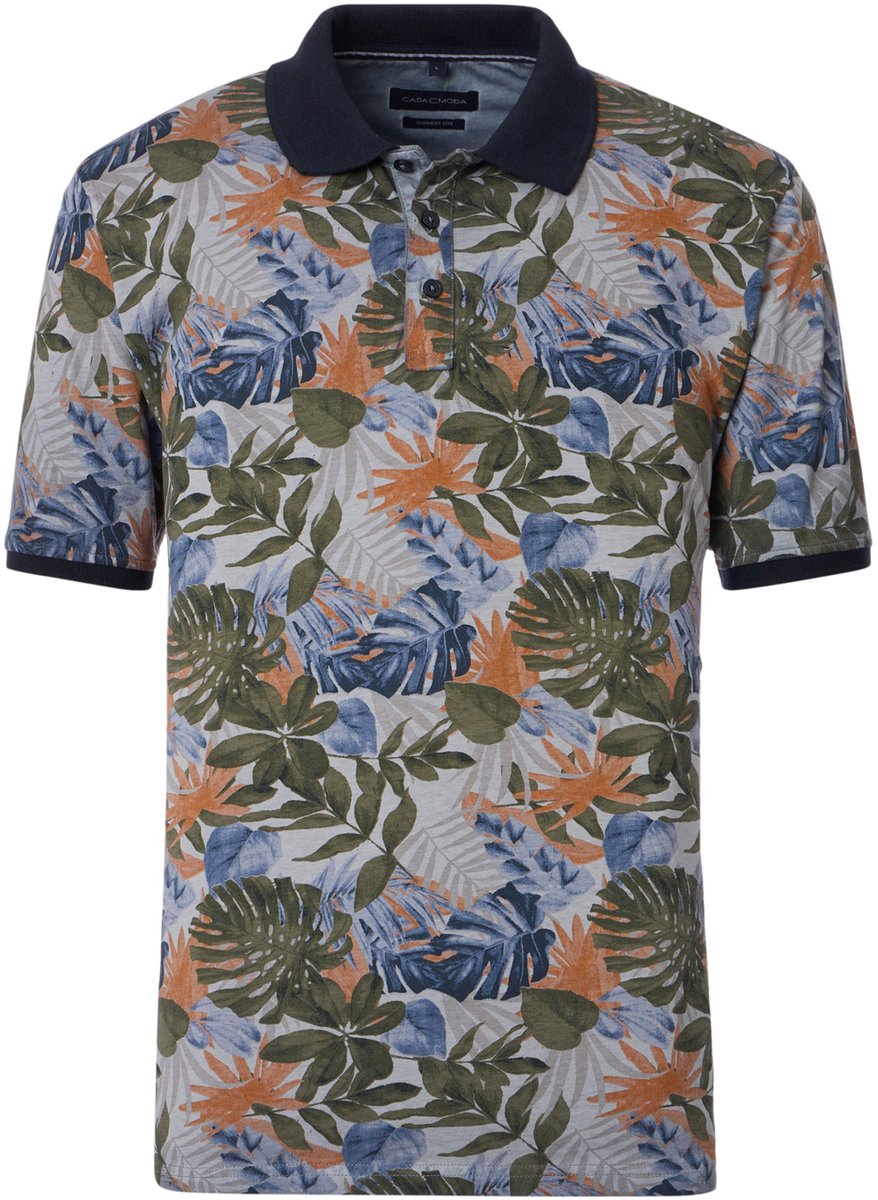 Casa Moda - Polo Korte mouw - Heren - L - Blauw - Katoen - 954384800