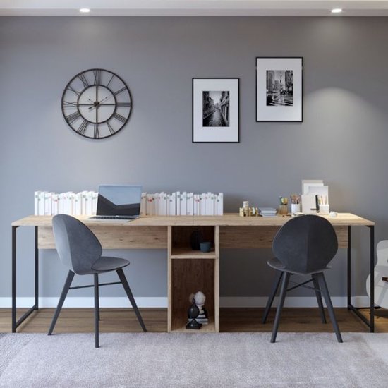 Ikili Bureau d'étude | 100 % MÉLAMINE | Chêne - Asir Group - Bureaux informatiques - Brun - Mélamine|MDF - Bureaux informatiques