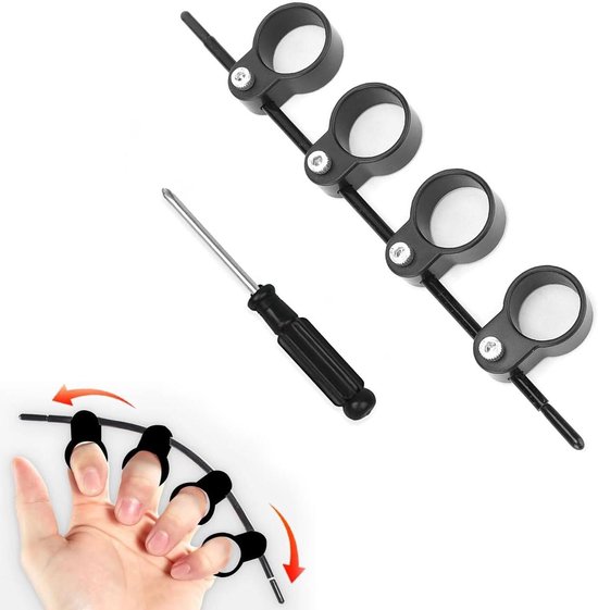 2 x verstelbare gitaar-vingertrainer, gitaar-vingeruitbreiding, verstelbare vingerstrekker, gitaar-vingeroefenaar, trainer met plectrum, 2 stuks, voor beginners, ukelele gitaar