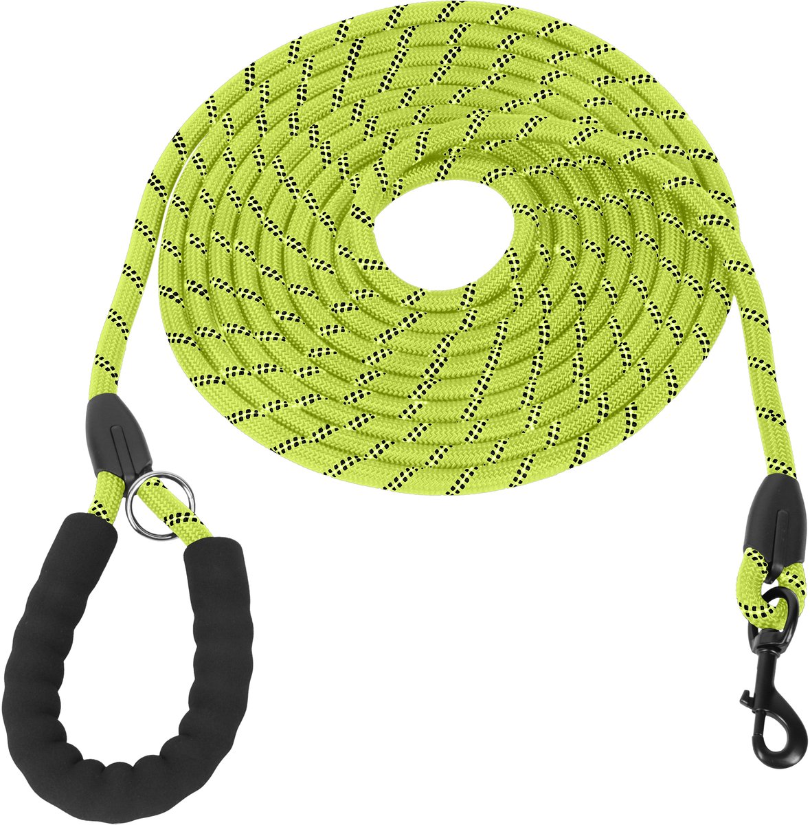 KCMultisupplies Hondenriem 5 Meter - Reflecterende Hondenlijn - Met Gevoerd Handvat - Geschikt voor Grote en Kleine Honden - Nylon Looplijn
