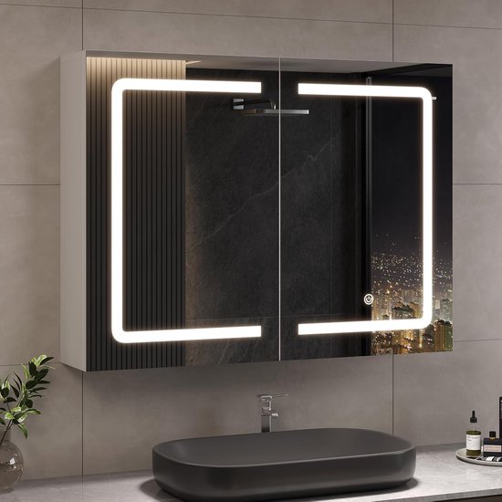 Badkamerkast Met Spiegel En Led Verlichting
