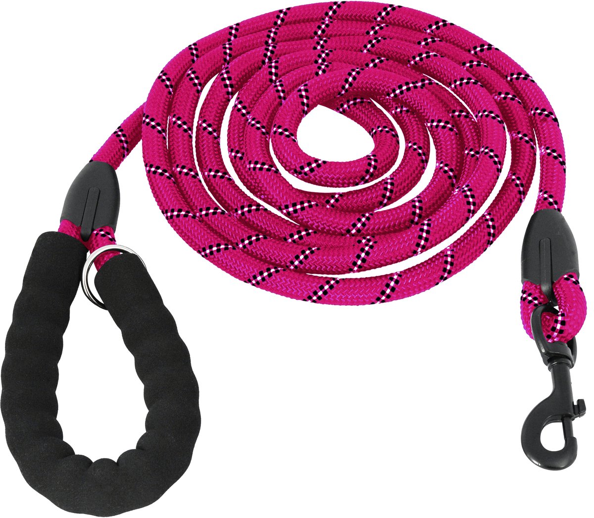 KCMultisupplies Hondenriem 3 Meter - Reflecterende Hondenlijn - Met Gevoerd Handvat - Geschikt voor Grote en Kleine Honden - Nylon Looplijn