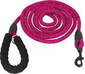 KCMultisupplies Hondenriem 3 Meter - Reflecterende Hondenlijn - Met Gevoerd Handvat - Geschikt voor Grote en Kleine Honden - Nylon Looplijn