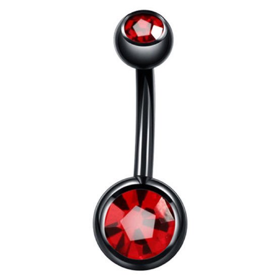 Piercing nombril - Zwart avec pierres