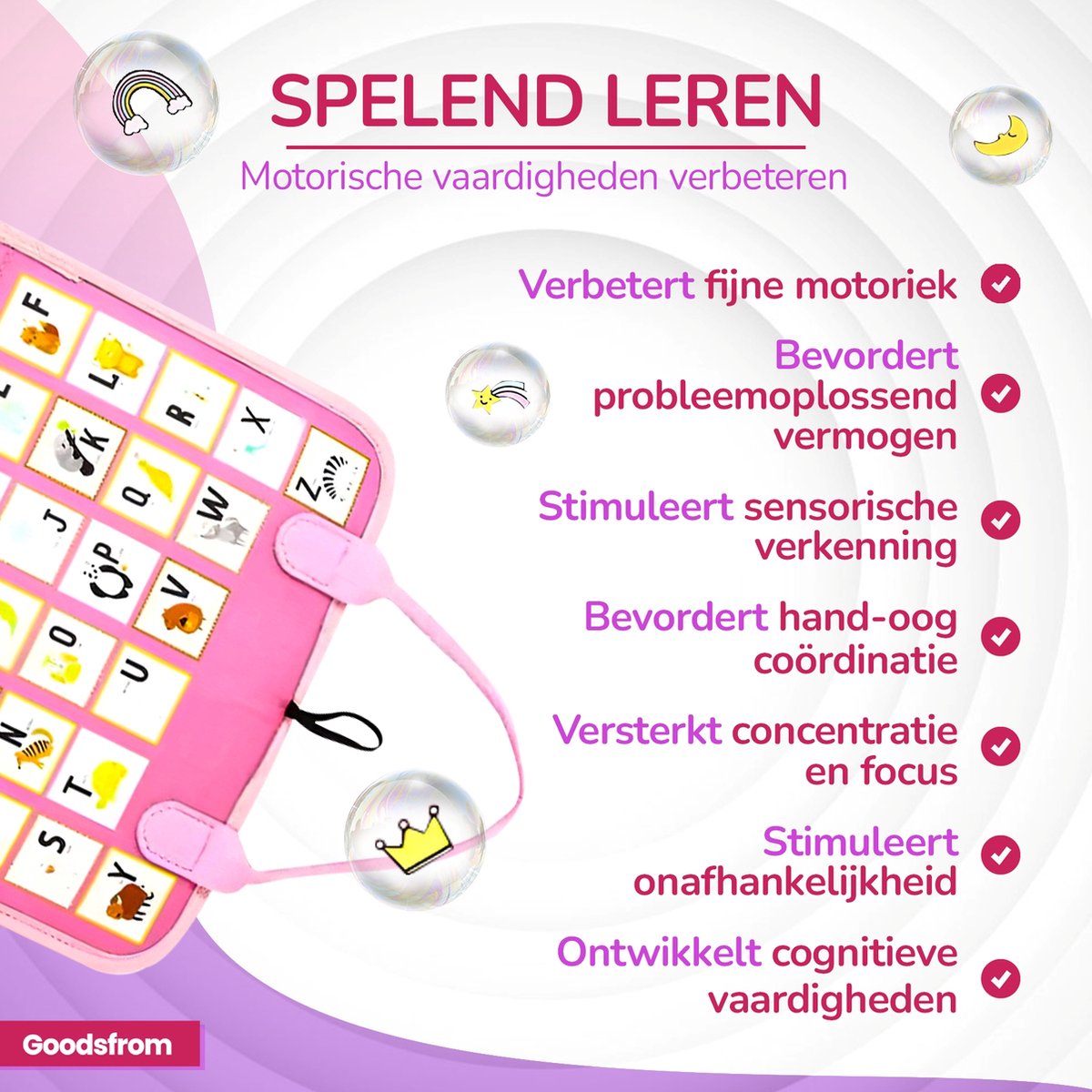 GoodsFrom Busy Board - Montessori speelgoed voor fijne motoriek - 2+ jaar — afbeelding 4