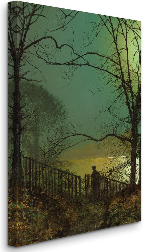 John Atkinson Grimshaw - Moonlight on the lake, Roundhay Park, Leeds - Maanlicht op het meer, Roundhay Park, Leeds (1872) - 3:2