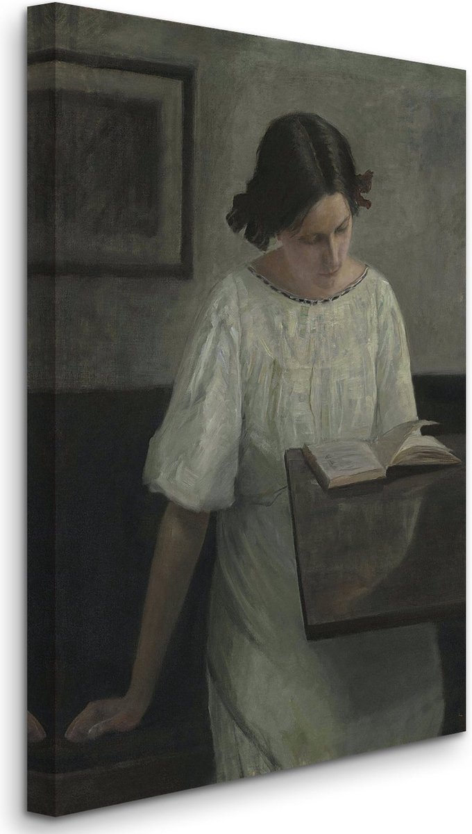 Carl Vilhelm Holsøe - The Artist's Wife in White Reading (unknown date) - 3:2