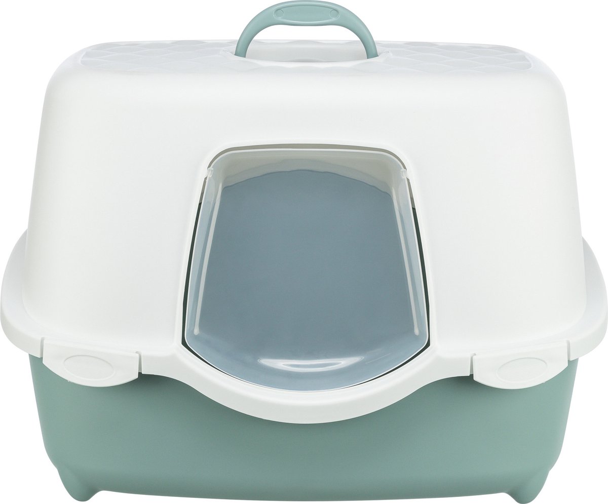 TRIXIE Davio Top kattenbak - Deksel - 56 x 39 x 39 cm - Groen wit