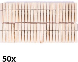 Wasknijpers - Houten wasknijpers - 50 Stuks wasknijpers - Wasknijpers Hout