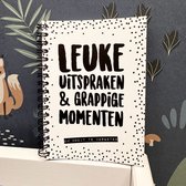 Uitsprakenboekje - Leuke uitspraken & grappige momenten om nooit te vergeten - Invulboekje eerste woordjes - Kraamcadeau jongen - meisje - Cadeau voor kraammand - Geboortemand - Kraampakket - Zwart wit