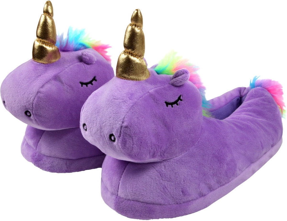 Viking Choice Unicorn Sloffen Pantoffels Paars Zachte Dierenpantoffels