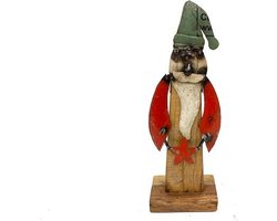 Kerstman van nikkel en hout H38  - retro - trendy