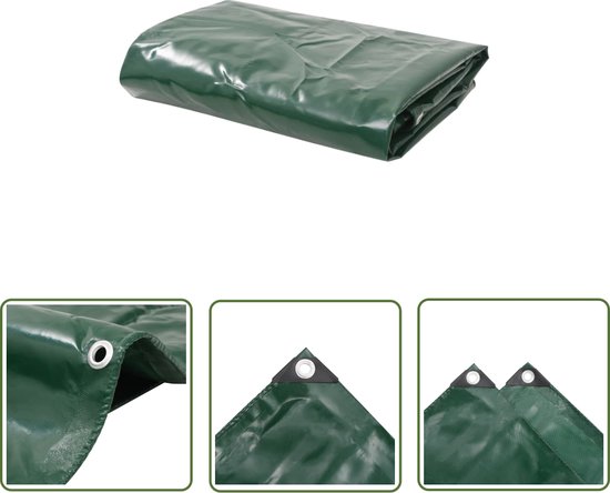 Bâche The Living Store - Toile résistante avec revêtement PVC - 3x6m - Vert - 650g/m²