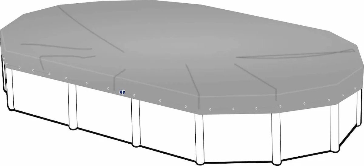 Afdekzeil voor ovaal zwembad 810 x 400 cm (zeilmaat: 870 x 460 cm)