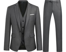 Allthemen Heren Slim Fit 3-delige Moderne Pakken - Herenpak Voor Zakelijke Bruiloften - S