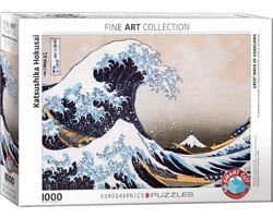 Eurographics - De Grote Golf bij Kanagawa (神奈川沖浪裏 Kanagawa-oki nami ura) - Katsushika Hokusai - 1000 stukjes 68×48cm (b×h) - Fine Art Legpuzzel