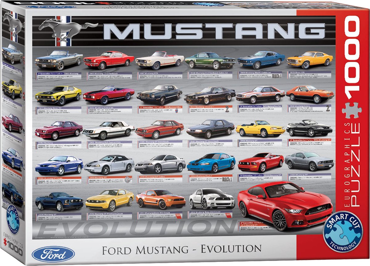 Eurographics - Ford Mustang Evolution - 1000 stukjes 68×48cm (b×h) - Legpuzzel
