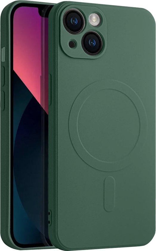 Casify Siliconen Hoesje geschikt voor MagSafe iPhone 13 Hoesje - Legergroen