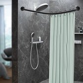 YOLO SHOP® tringle à rideau de douche sans perçage - taille 70-100 x 70-100 CM - support de tringle d'angle de bain en forme de L en acier inoxydable 304 - pour salle de bain