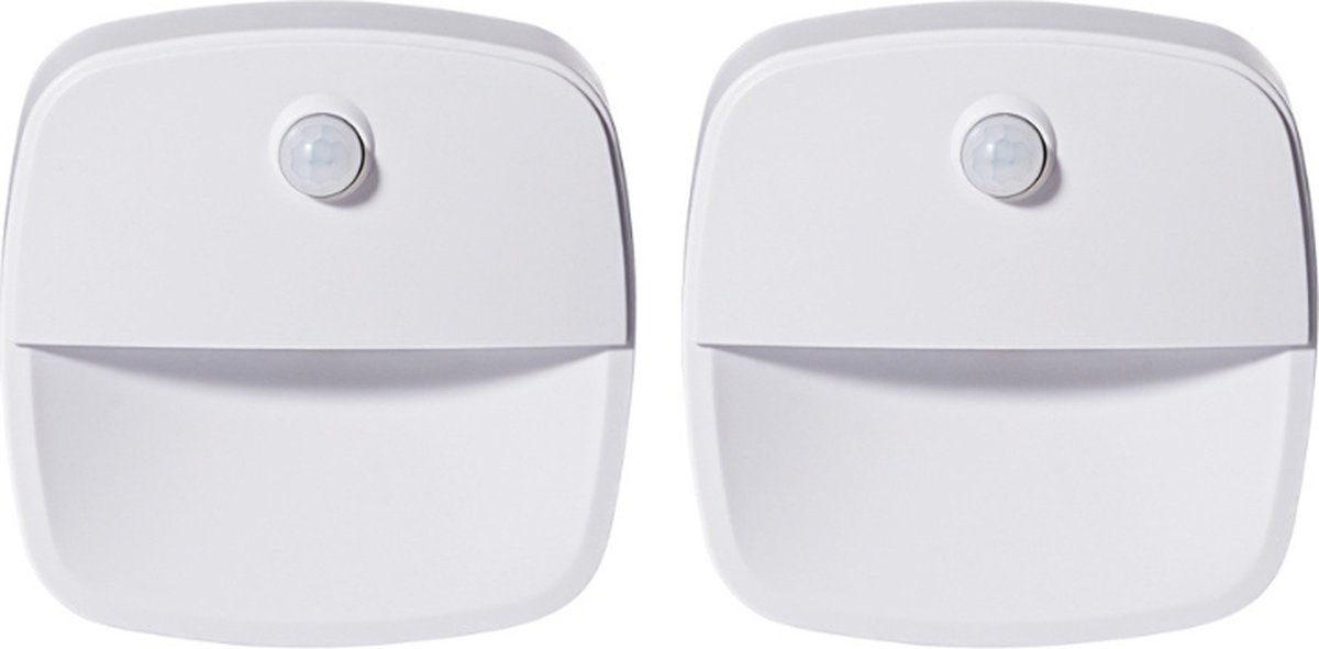 2x Draadloze Bewegingssensor Lamp – LED Plug-in Nachtlamp – Wit Licht & Energiezuinig – Voor Trap, Slaapkamer, Keuken en Badkamer