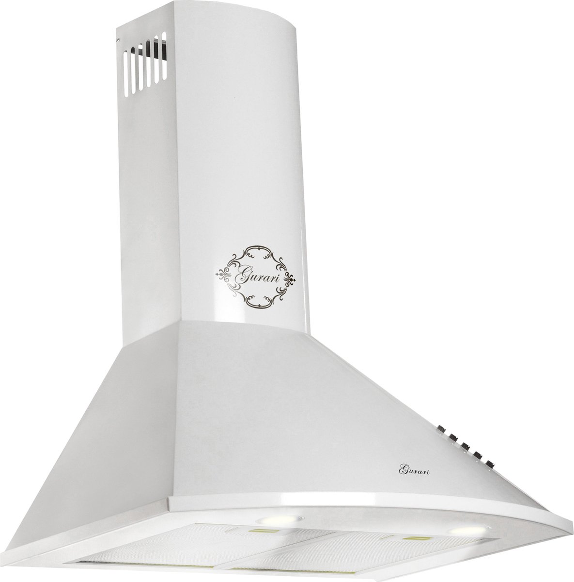 GURARI Wandafzuigkap GCH C 046 WH 6 N+Koolfilter, Afzuigkap 60 cm/ wit/ krachtige afzuiging 1000m³/h
