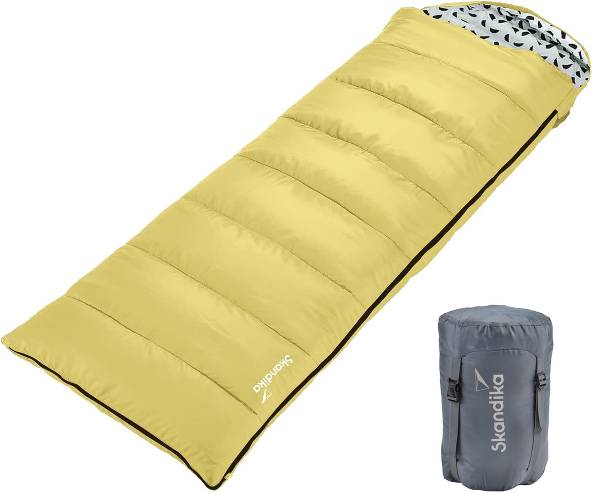 Skandika deken slaapzak Iceland Single | slaapzak outdoor voor volwassenen, 3 seizoenen met katoen, 220 x 80 cm, kan gebruikt worden als een dubbele slaapzak, camping slaapzak XXL, slaapzakken volwassenen