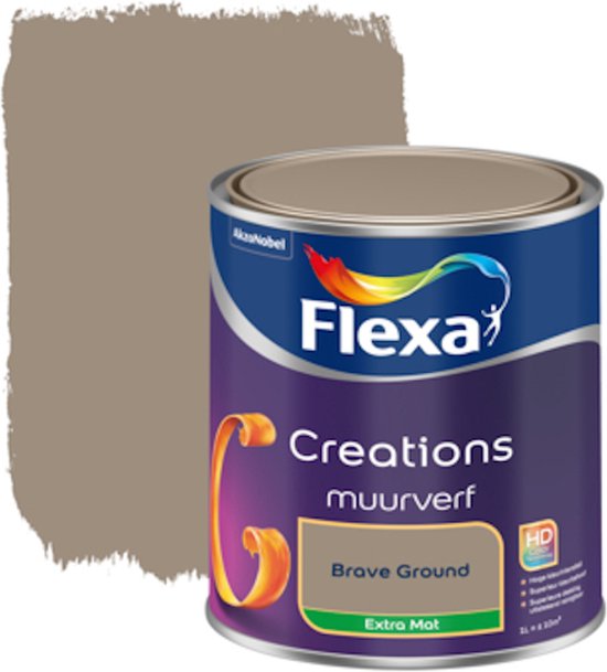 Flexa Creations Muurverf - Extra Mat - Brave Ground - 1 liter - Binnenmuurverf - Dekkend