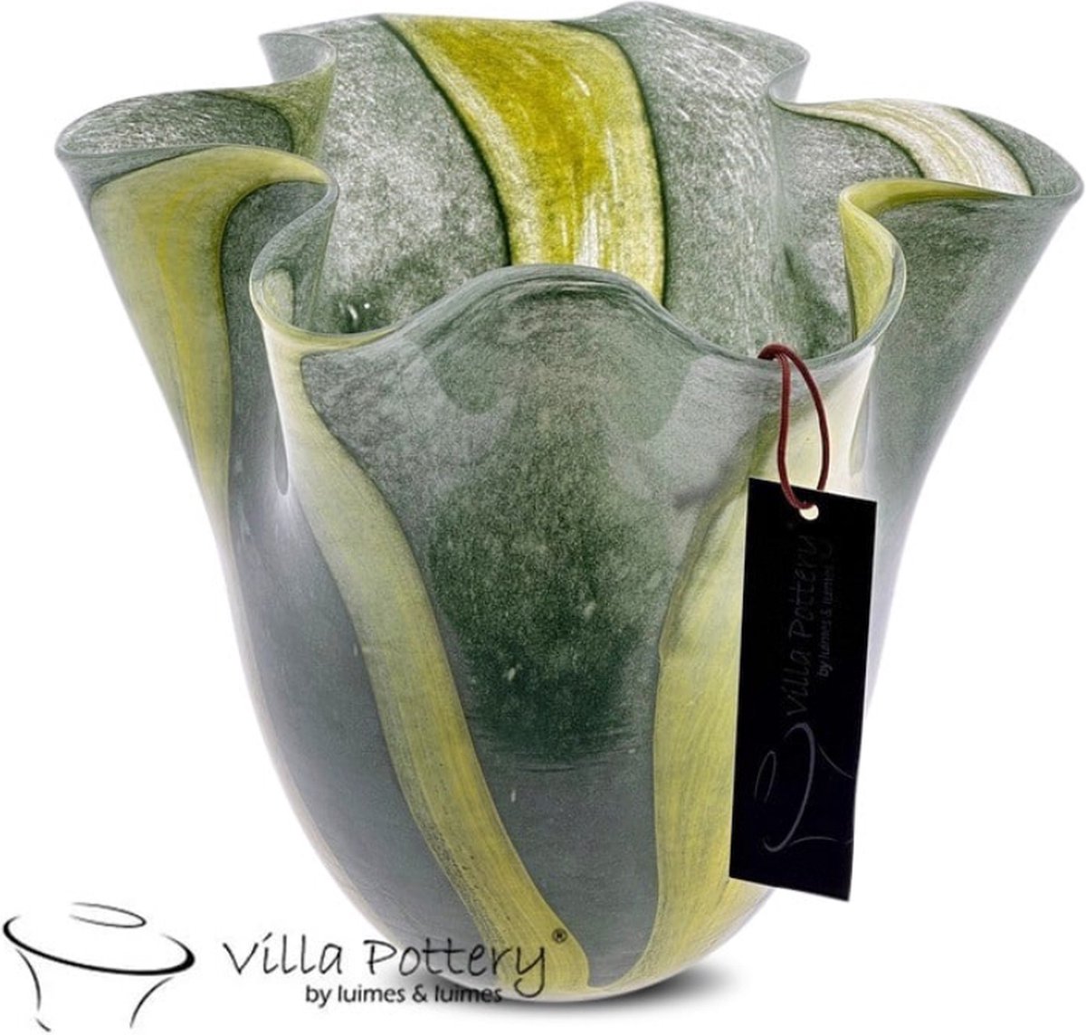 Villa Pottery Vaas - Villa Pottery - Decoratie - Woondecoratie - Glaswerk - Waterdicht - Lolly Pop 3 Green Groen