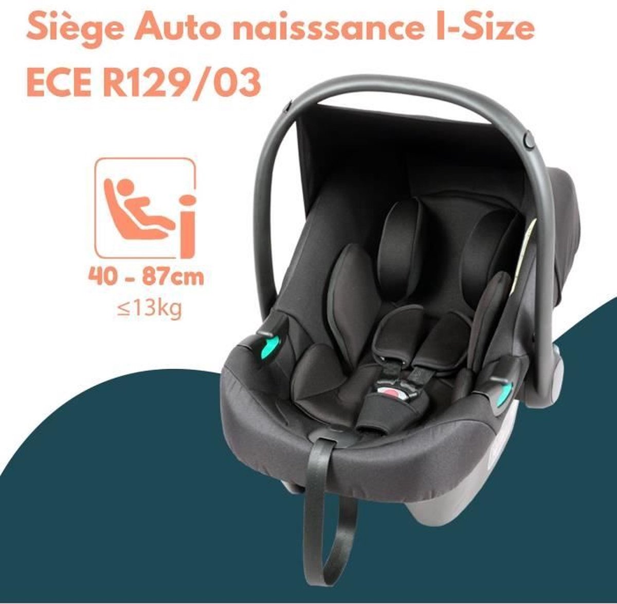 BAMBISOL Dubbele Kinderwagen met I-Size Autostoeltje - Zwart - afbeelding 2