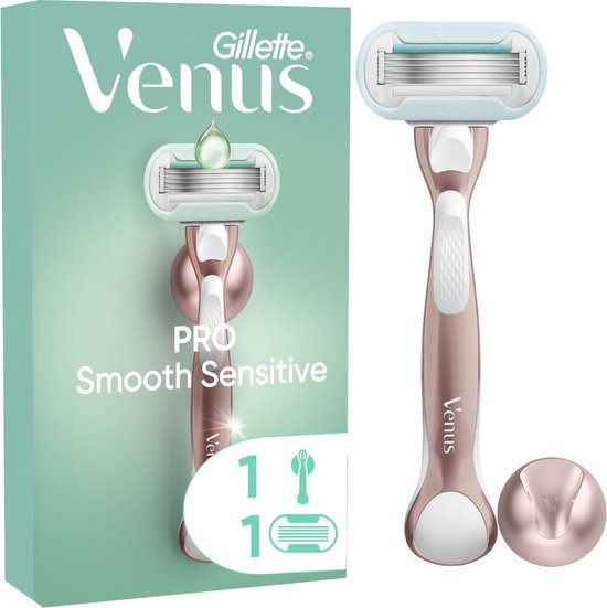 Gillette Venus Pro Smooth Sensitive Scheersysteem - Voor de Gevoelige Huid - 1 Handvat + 1 Scheermesje
