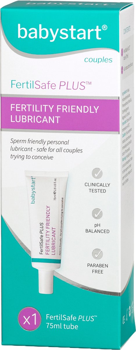 Goedkoopste FertilSafe PLUS® sperma vriendelijk glijmiddel - multipack - 1x Tube 75ml & 2x applicator 5ml - Babystart®