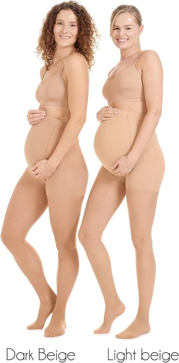 Zwangerschap panty 20DEN - Transparante-matte - Nylon - Zwangerschapskleding - Beige - Maternity Tights - set 1 & 2-1200