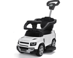 Land Rover Defender Loopauto - 2-in-1 functie - met Duwstang - Wit