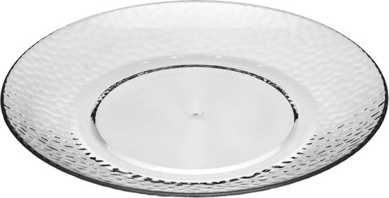 Secret de Gourmet Onbreekbare servies borden - 10x stuks - kunststof - transparant - 20 en 27 cm - camping/outdoor/peuters/BBQ — afbeelding 2