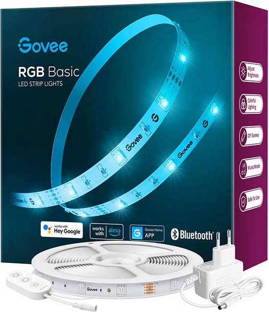 Govee slimme RGB ledstrip 5m - app en spraakbediening